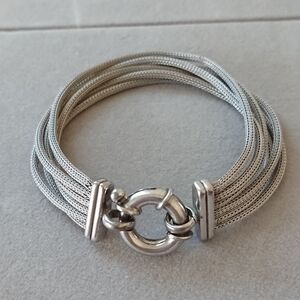 Multi-strand statement bracelet made of 925 sterling silver from Italy